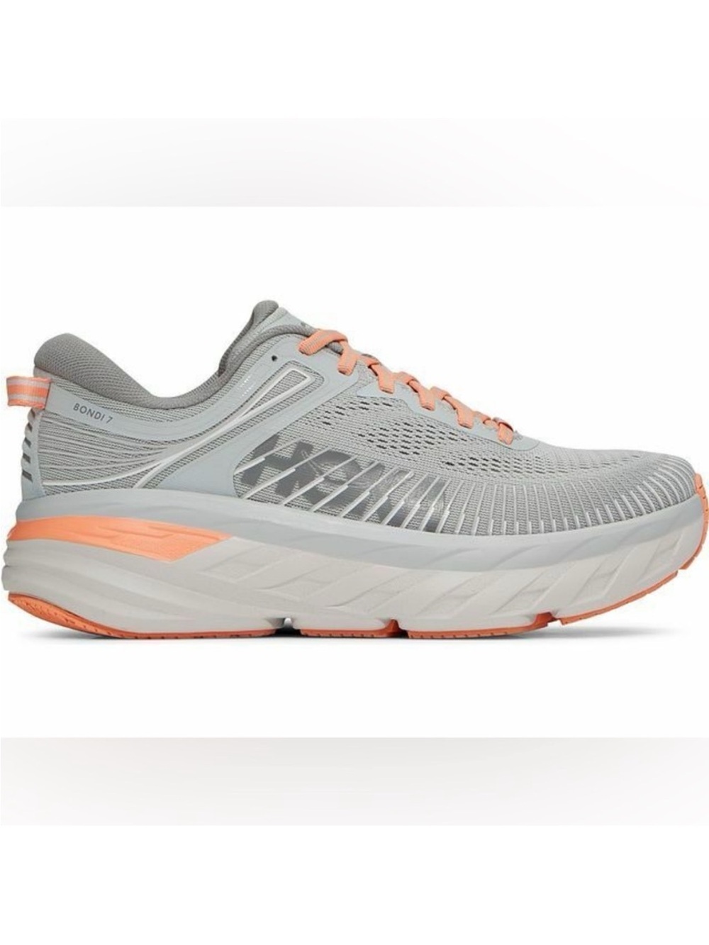 HOKA Women’s One One Bondi 7 Running Shoes Size 8.5 Harbor Mist/ Grey shark